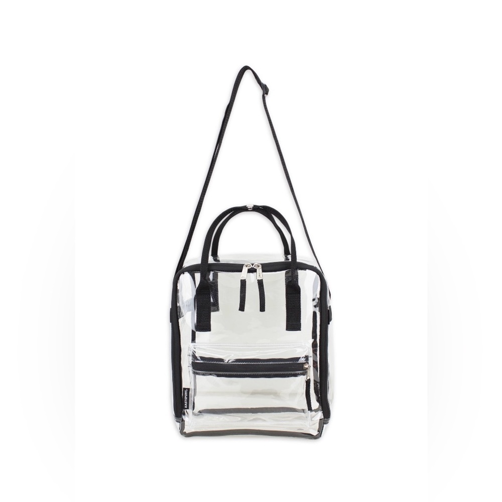 Unisex Clear Crossbody Handbag Tote, Black